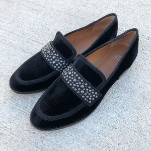 Brand new! Franco Sarto black velvet loafers, 7.5